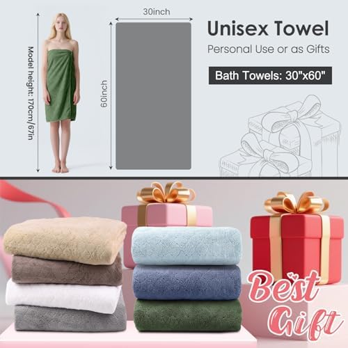 JML Pack of 4 Large Bath Towels, 30"x60", Olive-Green - Image 2