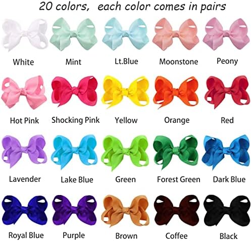 OAOLEER Hair Bow Clip, 20 Colors 3 Inch Grosgrain Ribbon Bows Hair Alligator Clips Hair Barrettes Hair Accessories for Girls Toddler Infants Kids Teens Children - Image 2