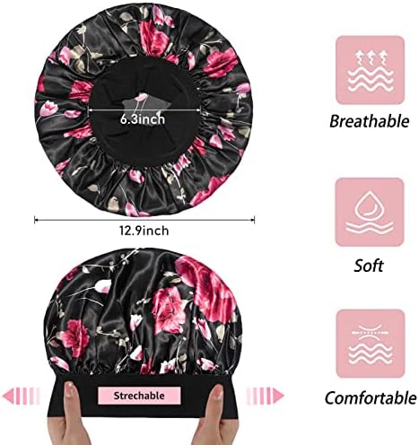 vidsel 4PCS Satin Bonnet, Bonnets for Women, Silk Hair Bonnet for Sleeping - Image 4