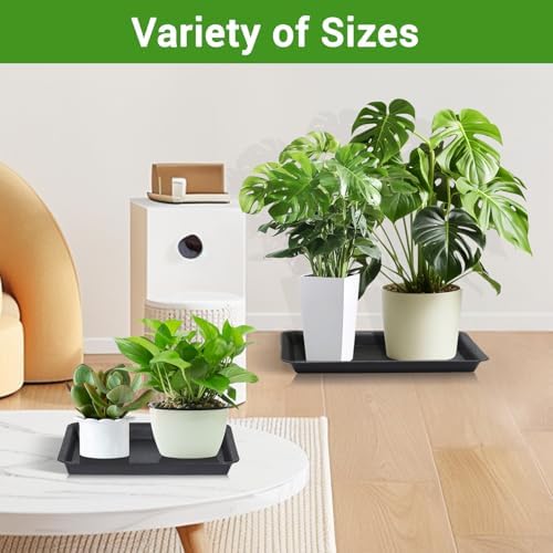3 Packs Plant Saucers Rectangular, 15x11x1.2 Inch Heavy Plastic Plant Saucer Drip Tray, Flower Pot Tray for Indoors Outdoor Plant Pots, Thick Drip Tray for Garden Potted Water Drips and Soil - Image 6