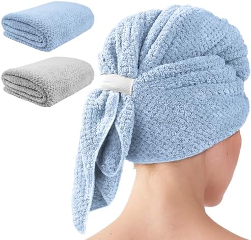 my novel things Large Microfiber Hair Towel for Women Long Curly Hair 2PK by mynovelthings