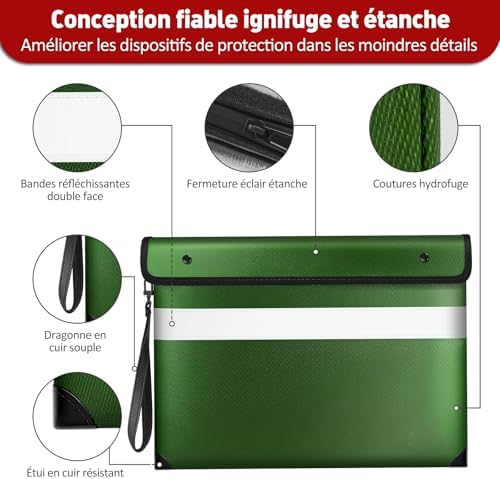 Vailoin 6200°F Fireproof Document Bag, 8 Layers of Heat Insulated Materials - Image 5