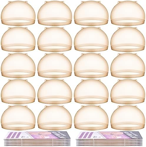 MORGLES HD Invisible Wig Caps 20 Pack Nude Stocking for Lace Front by Morgles