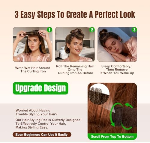Heatless Curls Overnight, Satin Curling Rods to Sleep in, 3 Pcs - Image 6
