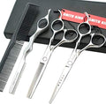 6.0 Inches Professional hair cutting thinning scissors set with razor (Silver) by Smithking