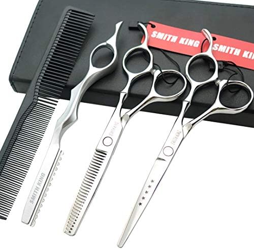6.0 Inches Professional hair cutting thinning scissors set with razor (Silver) by Smithking