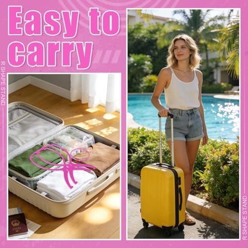 ProSuites Wig Set, Pink Travel Wig Stand with 2 Pcs Wig Dust Bags, Wig Holder Hat Display with Wig Bag for Women Multiple Wigs - Wig Party Kit for Salon Home Use - Image 6