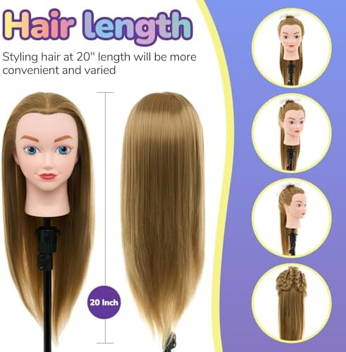 Mannequin Head for Kids - Doll Head for Hair Styling for Kids, Cosmetology Manikin Practice Training Head for Braiding Hairdressing for Girls #27 - Image 5