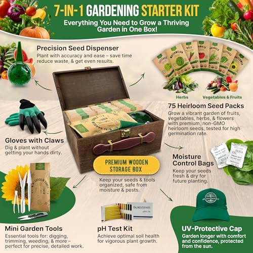 75 Vegetable & Greens Seeds Variety Pack, Garden Seed Starter Kit - Over 44,700 Non-GMO Heirloom Seeds for Planting Vegetables and Greens, Seed Box with Gardening Supplies, Gardening Gifts - Image 3