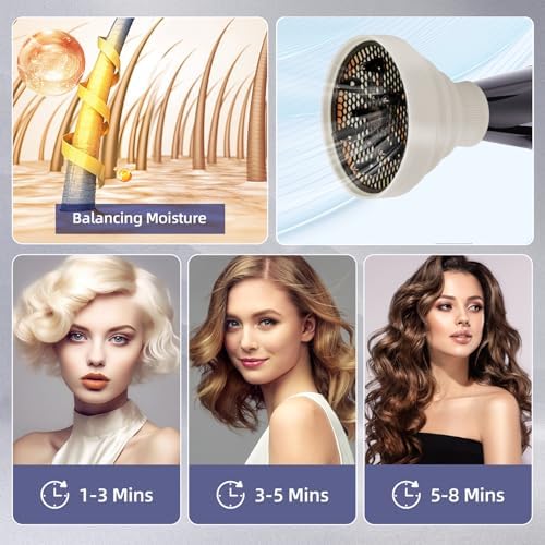 Universal Collapsible Hair Dryer Diffuser Attachment-Foldable Portable Travel and Easy Storage Hair Diffuser Fit Most Hair Dryers with Nozzle Diameter D-1.575Inch to 1.968 Inch (4-5cm)- Stone - Image 7
