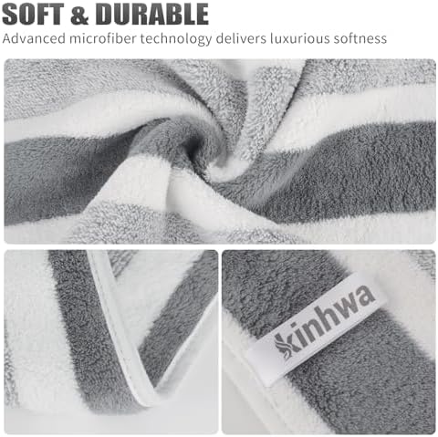 KinHwa Bathroom Hand Towels, Microfiber Face Towels, 11x20 Inch, 2 Pack - Image 4