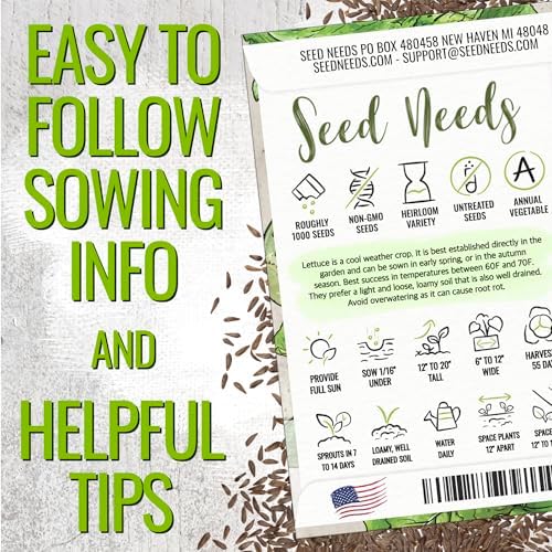 Seed Needs Romaine Lettuce Seeds Variety Pack of 2 Vegetables for Planting - Image 4