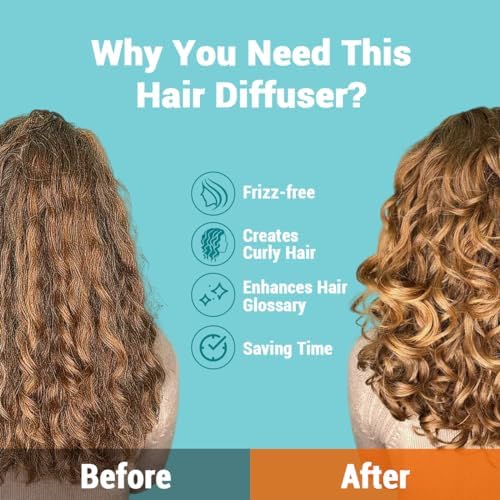 KAHEM Universal Hair Diffuser, Adjustable from 1.77 Inch to 2.76 Inch, Hair Dryer Diffuser Attachment for Frizz-free curly hair,Professional Blow Dryer Diffuser - Image 2