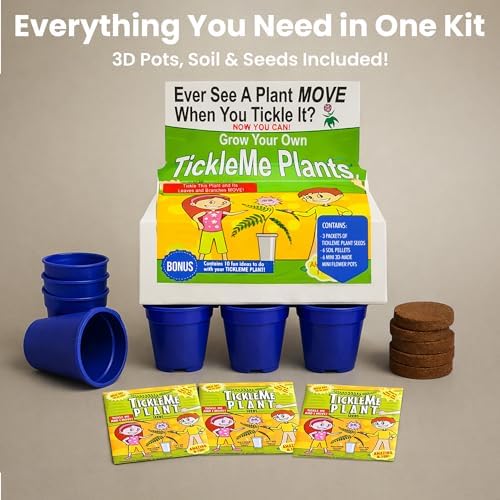 Deluxe Family Greenhouse Kit - Grow the Playful Plant that Closes Its Leaves When Tickled! Includes Mini Greenhouse, 3 Seed Packets, Soil Pellets & Pots - Fun Indoor Gardening Gift - Image 5