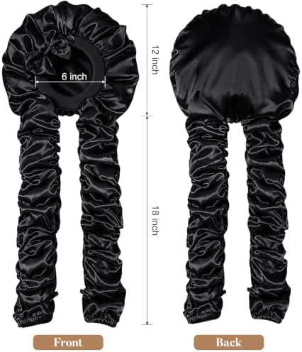 Bonnet for Braids Long Hair Double Layer Silk Satin Bonnet Bounce Curl Caps Women Sleeping Samurai Wrap Hair Hose Cap 2 in 1 - Image 5
