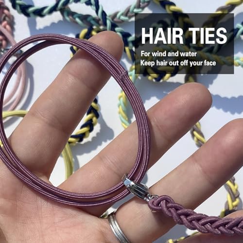 Spiral Hair Ties for Women, 16" Elastic No Tangle Hair Ties Damage-Free Pony Tail Wrap for Short Medium Long Hair Motorcycle Hair Accessories for Sports- Bike Riding, Skiing- 3 Pack Colorful - Image 3