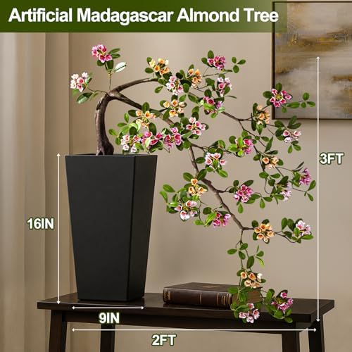 Large Artificial Bonsai Tree 3ft Fake Bonsai Artificial Cherry Blossom Tree Sakura Faux Bonsai for Home, Bedroom and Office Desk Japanese Decor (Mixed Color) - Image 7