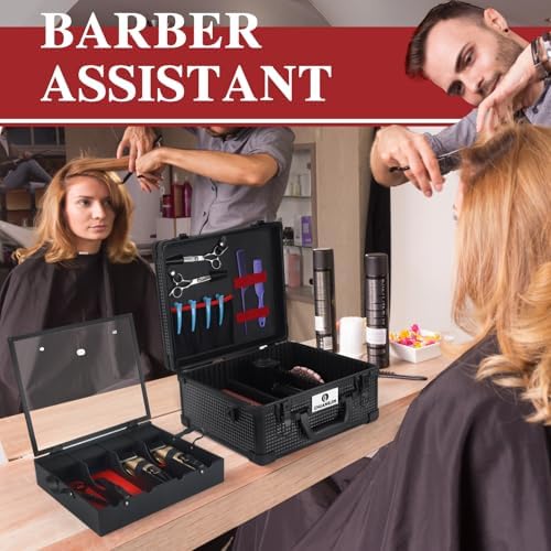 Large Barber Carrying Case, Hairdresser Tool Box Organizer Traveling Case, Portable Travel Barber Suitcase for Hair Stylist Pet Groomer Beauty Salon Makeup Artist - Image 6