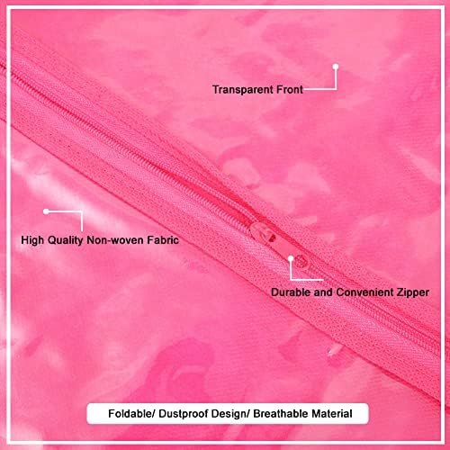 31.5 Inch Hair Extension Holder, Extra Long Wig Storage Bag with Hair Extension Hanger for Multiple Wigs, Portable Style Travel Hair Extensions Bag (1Pcs Pink) - Image 5