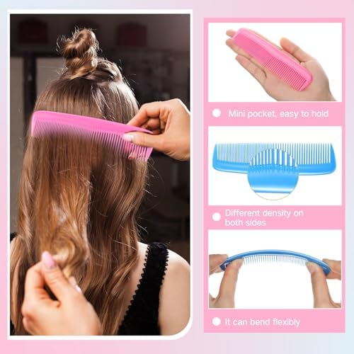 Nuogo 24Pcs Hair Brush Comb Set Mini Wet Detangler for Travel, Fresh Color - Image 3
