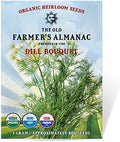 The Old Farmer's Almanac Organic Dill (Bouquet) Seeds - Approx 750 Seeds - Certified Organic, Non-GMO, Open Pollinated, Heirloom, USA Origin by Unknown
