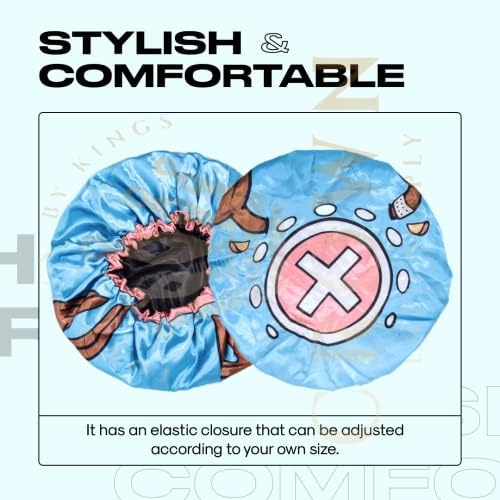 Anime Bonnet with Elastic Soft Band Adjustable Women and Men Silky Bonnets for Sleeping Comfortable Satin Fabric, Tonychpper - Image 3