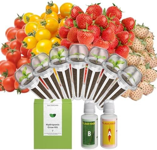 inbloom Fruit Seed Pod Kit for AeroGarden, Ahopegarden Hydroponics Growing System, 7-Pods (350 Seeds+, Include Red Cherry Tomato, Golden Cherry Tomato, White Strawberry, and Red Strawberry) by inbloomgarden