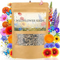 LUOJIBIE Wildflower Seeds Bulk, 10,000+ Flowers Seeds for Planting Outdoor, 16 Varieties Annual & Perennial Flowers Seeds Mix Color for Garden, 2 Oz Packet, Non-GMO, Attracts Pollinators, Easy to Grow by LUOJIBIE
