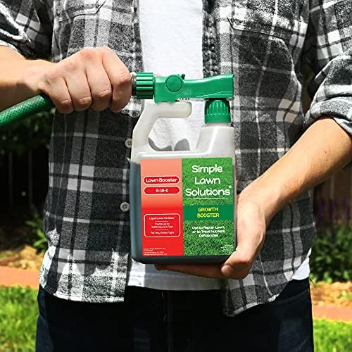 Extreme Grass Growth Lawn Booster- Liquid Spray Concentrated Starter Fertilizer with Humic Acid- Any Grass Type- Simple Lawn Solutions (32 oz. w/Sprayer) - Image 2