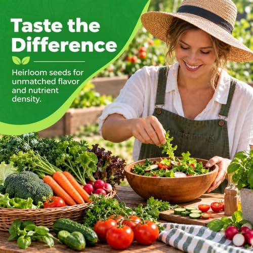 30 Premium Heirloom Garden Seed Collection, 18,000+ Non-GMO Vegetable & Fruit Seeds for Indoor, Outdoor & Hydroponic Gardening, Perfect Gardening Gift for Moms, Women & Plant Lovers - Image 4
