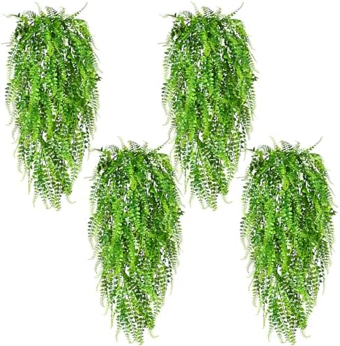 Waipfaru 8Pcs Fake Ferns Fake Hanging Plants Artificial Ferns Vine Greenery by Waipfaru