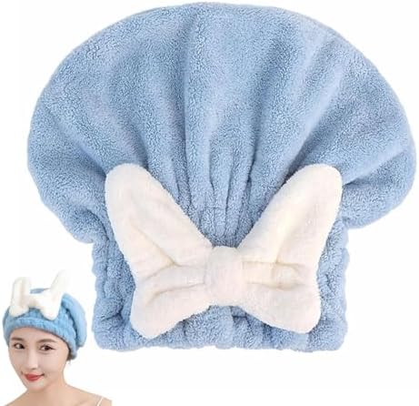 Microfiber Hair Towels Wrap Hair Drying Cap for Women Blue by YUMINGUHC