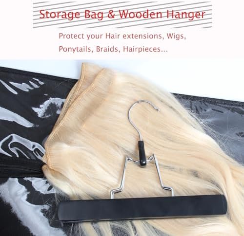 Hair Extensions Holder, Black Wig Storage Bag with Hanger, 23.6 Inch - Image 4