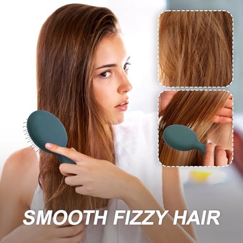 Mini Hair Bursh for Kids Women and Men, Protable Travel Size Hair Brush for Pockets Purse backpack,Mini Detangler Brush for All Hair Types, Small Hair Brush for Detangling(1 Pack-Green) - Image 4