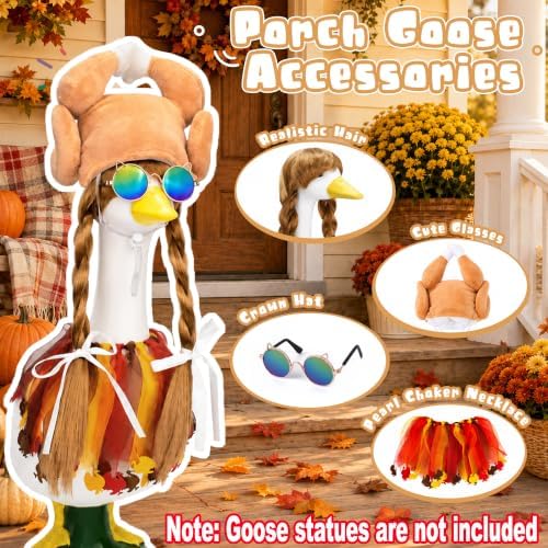 4PCS Thanksgiving Goose Outfits Turkey Goose Costume Set for Goose Statue - Image 2