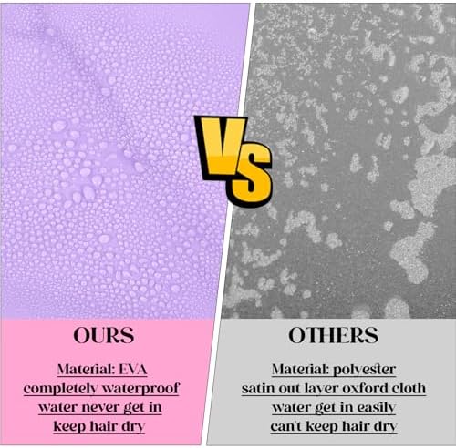 2 Pcs Large Shower Cap for Braids, Extra Long Shower Cap for Women Long Hair & Locs, Waterproof Hair Bonnets for Dreadlocks Drawstring Bath Caps for Women & Men (Pink, Purple) - Image 6