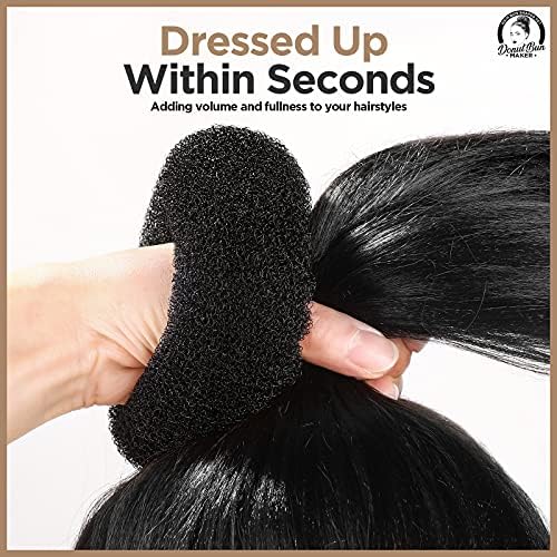 Teenitor Hair Donut, Hair Bun Maker, Black（Extra-large, Large, Medium and Small） - Image 6