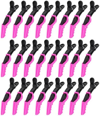 Ondder 24 Pcs Hair Clips, Large Alligator, Black Pink, for Styling Sectioning, Pro Salon, Hair Styling Accessories for Women by Ondder