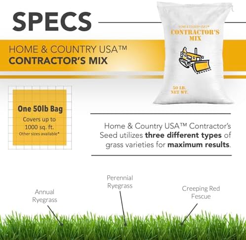 Contractors Choice Grass Seed - Premium Grass Seeds for Lawn - Ideal for Full Sun and Shade - 25 lb Grass Seed - Image 2
