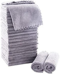 MOONQUEEN Ultra Soft Premium Washcloths Set - 12 x 12 inches - 24 Pack - Quick Drying - Highly Absorbent Coral Velvet Bathroom Wash Clothes - Use as Bath, Spa, Facial, Fingertip Towel (Light Grey) by MOONQUEEN