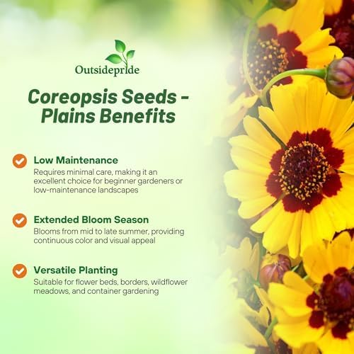 Outsidepride Plains Coreopsis Seeds - 5 lbs. Annual, Drought & Humidity Tolerant, Flower Seeds for Planting Vibrant Bicolored Blooms, Ideal for Xeriscaping and Low Maintenance Gardens - Image 3