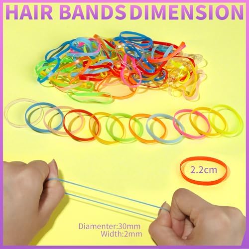Teenitor 2000Pcs Elastic Hair Ties Rubber Hair Bands Small Elastics Ties - Image 3
