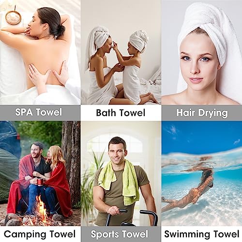 JML Microfiber Bath Towels Set, 6 Pack, 27" x 55", White - Image 6