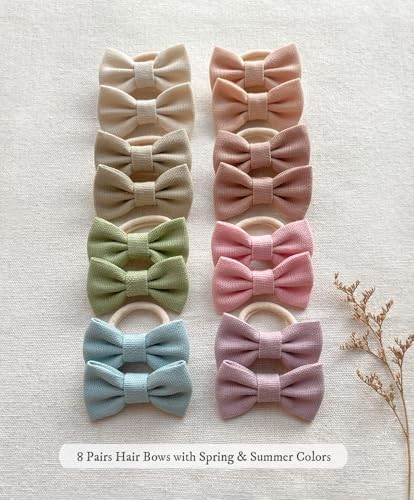 Cherssy 2" Bow Hair Ties for Girls, 28pcs Toddler Elastic Hair Accessories - Image 4