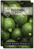 Sow Right Seeds - Round Zucchini Seed for Planting Summer Squash Garden 2pk by SowRightSeeds