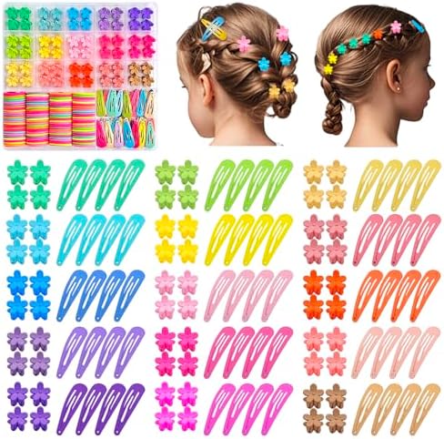 Hair Accessories for Toddlers, 220pcs, Colorful Mini Flower Claw Clips for Toddlers Cute Tiny Snap Hair Clips Metal No Slip Snap Hair Barrettes for Baby Fine Hair - Image 2