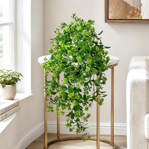 4Pcs Fake Hanging Plants, 28" Artificial Plants Faux Green Eucalyptus Vines - Image 3