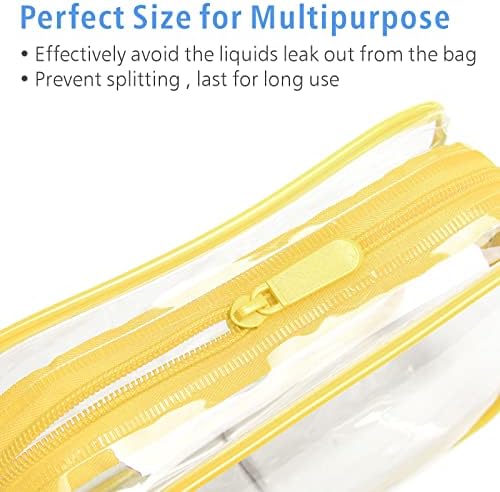 PACKISM Clear Makeup Bag for Travel - TSA Approved Toiletry Bag, Yellow - Image 3