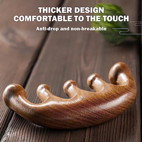 Wooden Scalp Massager - Handmade 100% Natural Green Sandalwood Wide Tooth Combs - Wood Massage Comb & Sandalwood Comb for Luxurious Hair Care - Image 6