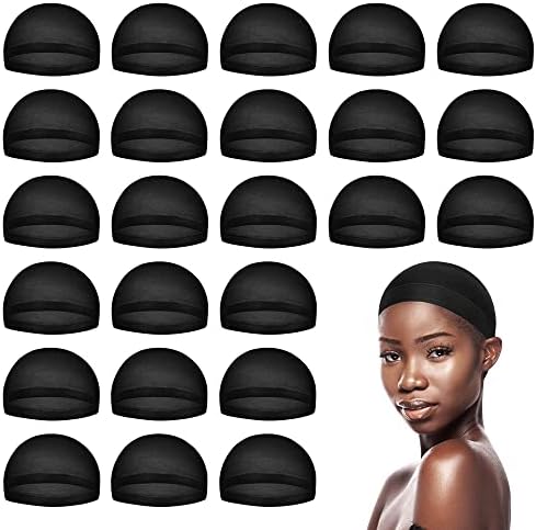 Black Wig Caps for Women, Stocking Cap for Wigs, 24 PCS by MYKURS